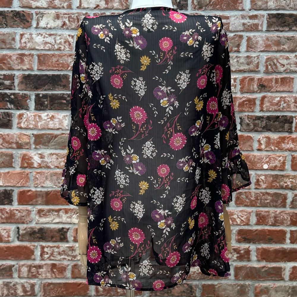 SOLD ELSEWHERE Target semisheer black floral kimono / S / Excellent condition - Picture 5 of 11